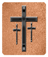 Black 3 Crosses Shimmer Copper